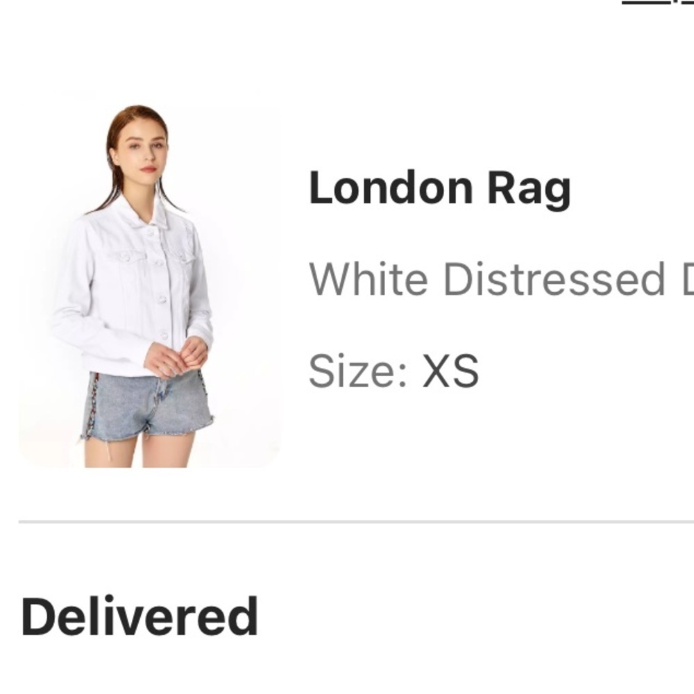 London Rag Distressed Denim Cream Jacket - Picture 4 of 5